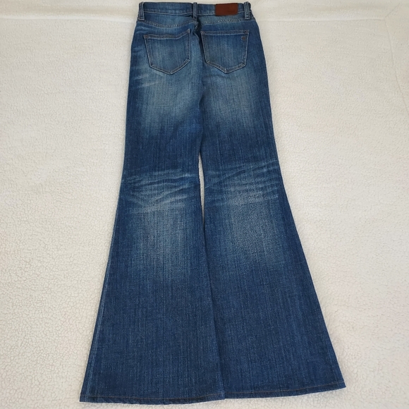 Madewell Flea Market Flare High waisted Whiskers Size 25 Blue Denim Jeans - Picture 13 of 14